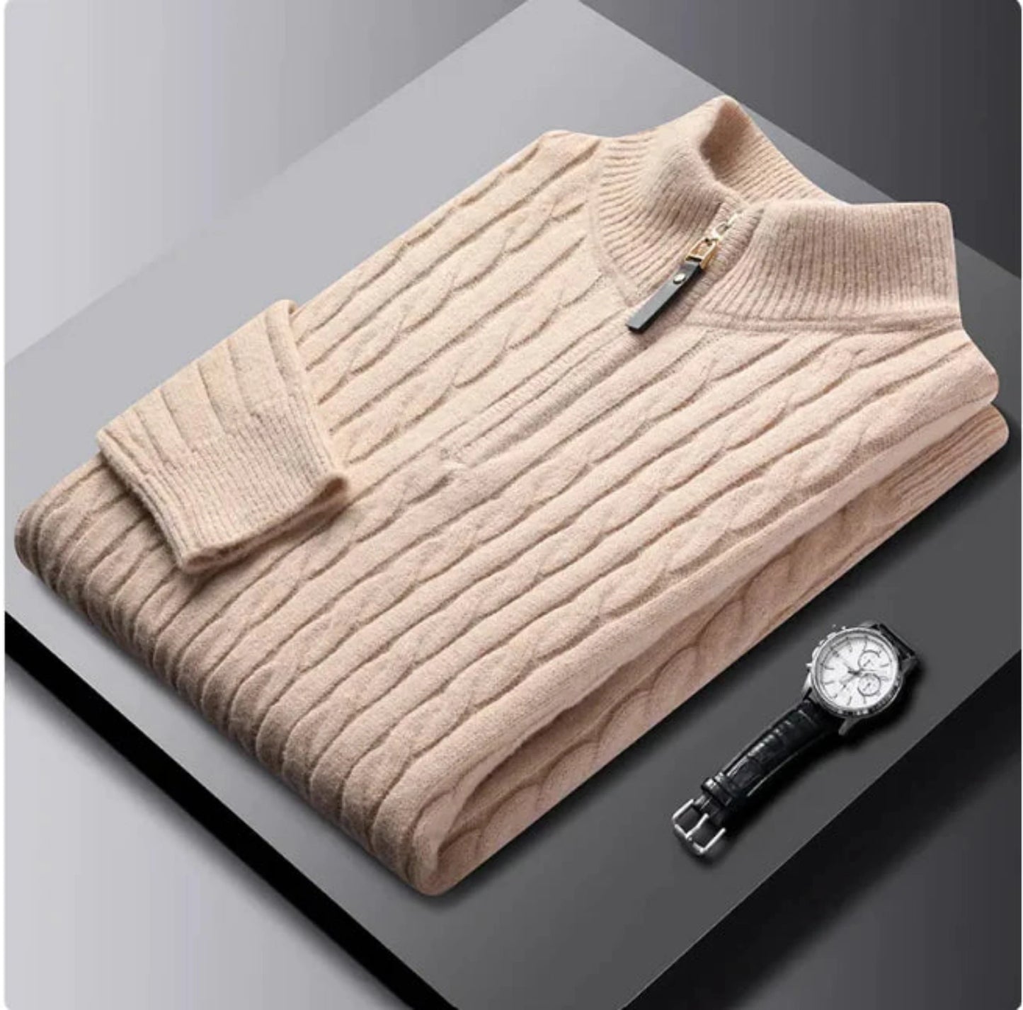 The Royale Cashmere Half Zip Pullover