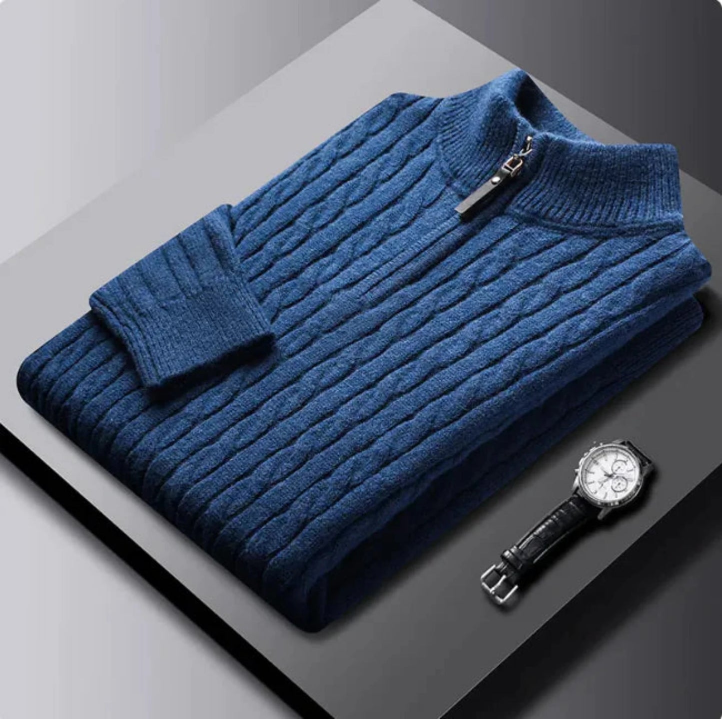 The Royale Cashmere Half Zip Pullover