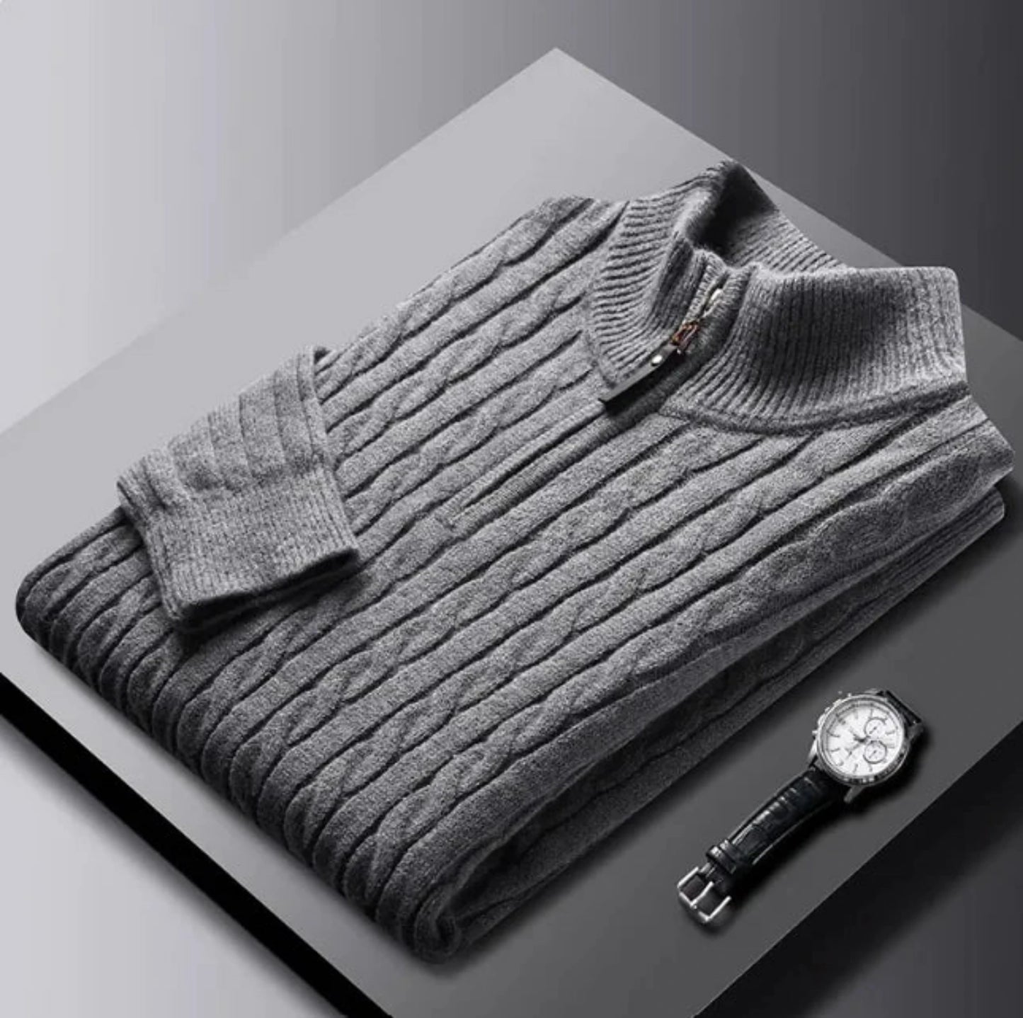 The Royale Cashmere Half Zip Pullover